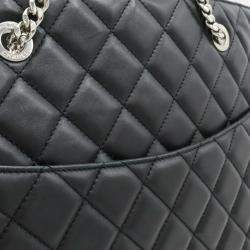 Pre Owned Chanel CC Black Lambskin Leather Chain Tote Bag