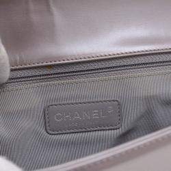 Pre Owned Chanel Boy Metallic Purple Leather Chain Shoulder Bag