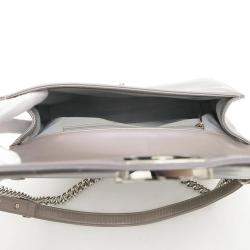 Pre Owned Chanel Boy Metallic Purple Leather Chain Shoulder Bag