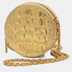 Pre Owned Chanel Round Gold Chain Shoulder Bag