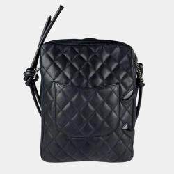 Pre Owned Chanel Cambon Ligne Black Lambskin Shoulder Bag