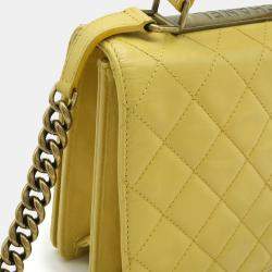 Pre Owned Chanel Rita Yellow Leather Chain Shoulder Bag