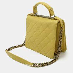 Pre Owned Chanel Rita Yellow Leather Chain Shoulder Bag