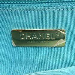 Pre Owned Chanel 19 Turquoise Blue Denim Chain Shoulder Bag