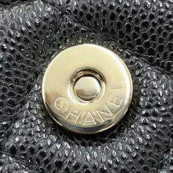 Pre Owned Chanel Matelasse Black Caviar Leather Clutch with Chain Bag