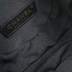 Pre Owned Chanel Camellia Evening Black Shiny Aged Calf Leather Chain Shoulder Bag