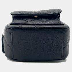 Pre Owned Chanel Matelasse Mini Black Caviar Leather Shoulder Backpack