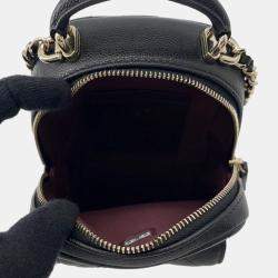 Pre Owned Chanel Matelasse Mini Black Caviar Leather Shoulder Backpack