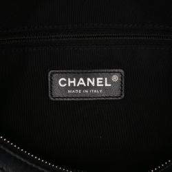 Pre Owned Chanel Black Calfskin Signature Chain 20s Bowling Bag