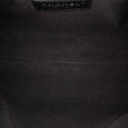 Pre Owned Chanel Black Calfskin Signature Chain 20s Bowling Bag