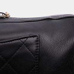 Pre Owned Chanel Black Calfskin Signature Chain 20s Bowling Bag