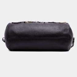 Pre Owned Chanel Black Calfskin Signature Chain 20s Bowling Bag