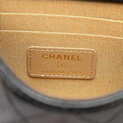 Pre Owned Chanel Black Mini Goatskin Chic Pearls Clutch On Chain