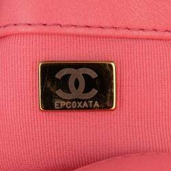 Pre Owned Chanel Pink Mini Quilted Lambskin Funky Town Flap