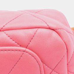 Pre Owned Chanel Pink Mini Quilted Lambskin Funky Town Flap