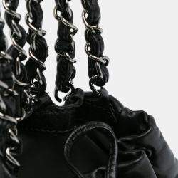 Pre Owned Chanel Black CC Calfskin Dual Twin Chain Handbag