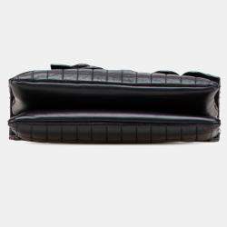 Pre Owned Chanel Black Choco Bar Calfskin No. 5 Camellia CC Shoulder Bag