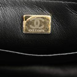Pre Owned Chanel Black Mini Square Classic Goatskin Retro Flap