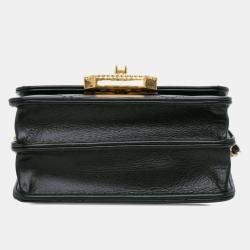 Pre Owned Chanel Black Quilted Calfskin Strass Card Holder On Chain