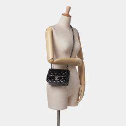 Pre Owned Chanel Black Mini Square Classic Patent Single Flap