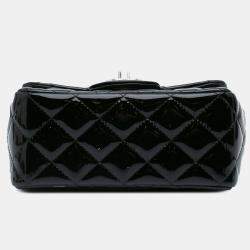 Pre Owned Chanel Black Mini Square Classic Patent Single Flap