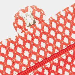 Pre Owned Chanel Red Jumbo Tweed Double Flap
