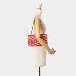 Pre Owned Chanel Red Jumbo Tweed Double Flap