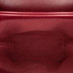 Pre Owned Chanel Red Quilted Calfskin Pearl Jewel Chain Flap