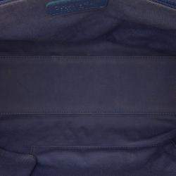 Pre Owned Chanel Blue Large Denim Deauville Bowling Bag