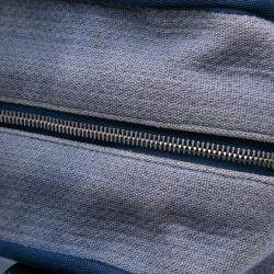Pre Owned Chanel Blue Large Denim Deauville Bowling Bag