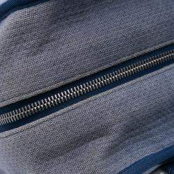 Pre Owned Chanel Blue Large Denim Deauville Bowling Bag