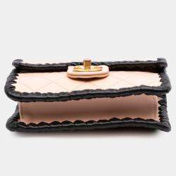 Pre Owned Chanel Black/Pink Mini Calfskin Braided My Own Frame Flap Bag
