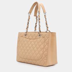 Pre Owned Chanel Brown Caviar Grand Shopping Tote