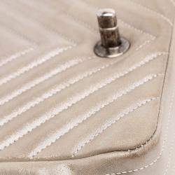 Pre Owned Chanel Brown Mini Square Classic Chevron Iridescent Lambskin Single Flap Bag