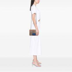 Pre Owned Chanel Multicolor Mini Quilted Tweed Beauty Lock Flap