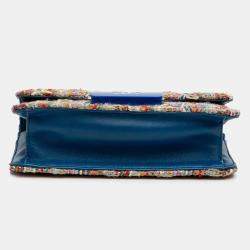 Pre Owned Chanel Multicolor Mini Quilted Tweed Beauty Lock Flap