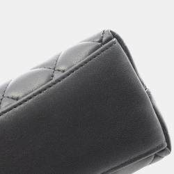 Pre Owned Chanel Black Quilted Lambskin Leo Shoulder Bag
