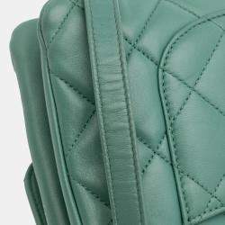 Pre Owned Chanel Green Quilted Lambskin Trendy CC Flap
