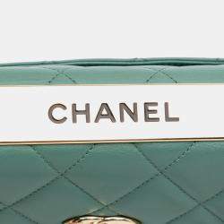 Pre Owned Chanel Green Quilted Lambskin Trendy CC Flap