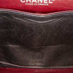 Pre Owned Chanel Black Medium Classic Lambskin Double Flap