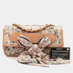 Pre Owned Chanel Multicolor Silk and Lambskin Coco Mademoiselle Scarf Flap