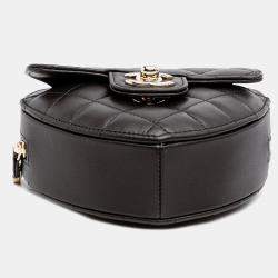 Pre Owned Chanel Black Mini Lambskin CC in Love Heart Crossbody