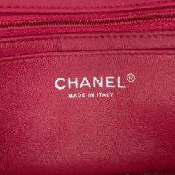 Pre Owned Chanel Pink Mini Rectangular Classic Patent Single Flap