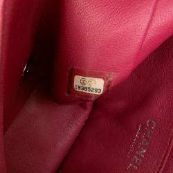 Pre Owned Chanel Pink Mini Rectangular Classic Patent Single Flap