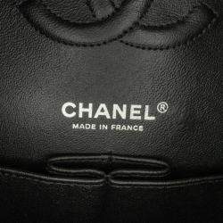 Pre Owned Chanel Black Medium Denim Double Flap