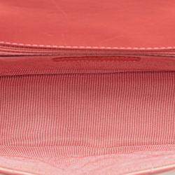 Pre Owned Chanel Pink Mini Chevron Calfskin Statement Flap