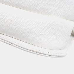 Pre Owned Chanel White CC Quilted Leather Flap Crossbody