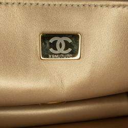 Pre Owned Chanel Black Quilted Lambskin Octagonal Buckle Crossbody