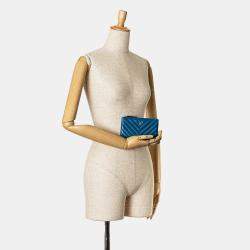 Pre Owned Chanel Chevron Lambskin O Case Pouch