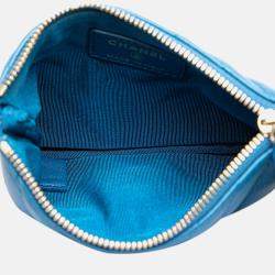 Pre Owned Chanel Chevron Lambskin O Case Pouch
